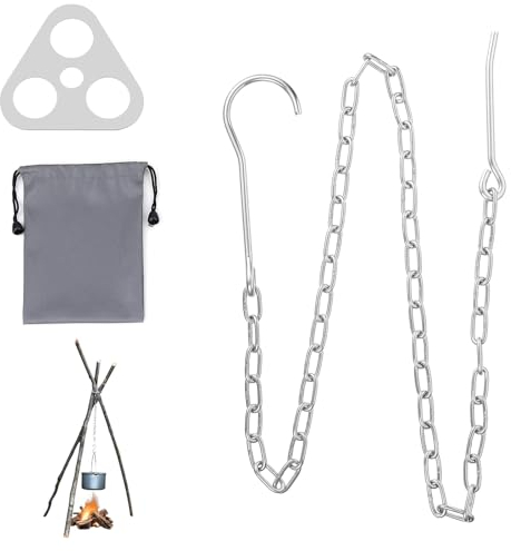 Dreibein für Feuerschale, 3 Bein für Feuerstelle, Dreibein Grill Edelstahl, Dreibein Mit Kessel, Lagerfeuer, Outdoor Zubehör, Outdoor Zubehör Survival, Mini Lagerfeuer Für Feuerstelle Kochkessel