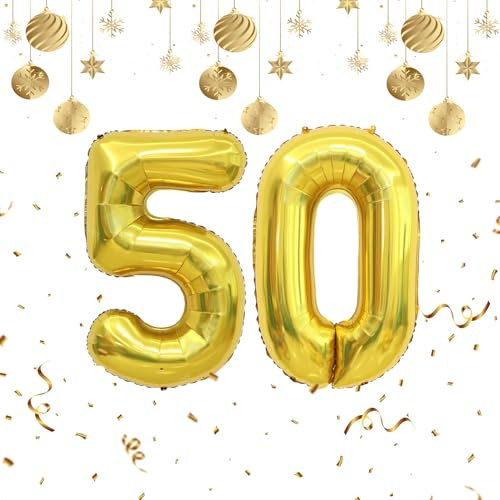 50. Geburtstag Luftballons - Zahlen Ballon Deko für Frau und Mann - Zahl 50