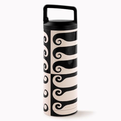 AMÉLIN ARCHIVE Stainless Steel Water Bottle, 20 Ounce Travel Tumbler, Double Wall Insulated Bottle with Lid and Clip (DaDa)