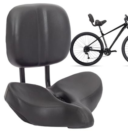 Robuster Fahrradsattel mit Rückenlehne | Wasserdichter Fahrradsitz mit hochdichtem Schaumstoff und rutschfestem PU-Leder | Komfortables Design | Geeignet für Rennräder, Elektro- u