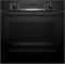 Bosch HQA574BB3 Serie 4, Forno con vapore da incasso, Pirolisi: pulizia del forno senza sforzo, Display LED rosso, 10 programmi automatici, Nero, 60 x 60 cm