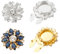 NBEADS 4 Pcs 2 Styles Couvercle de Boutons en Strass, Boutons de manchette Couverture Boutons à Fleurs Couvre Boutons de Chemise Détachables pour Robe Costume Accessoires de Chemises, Saphir