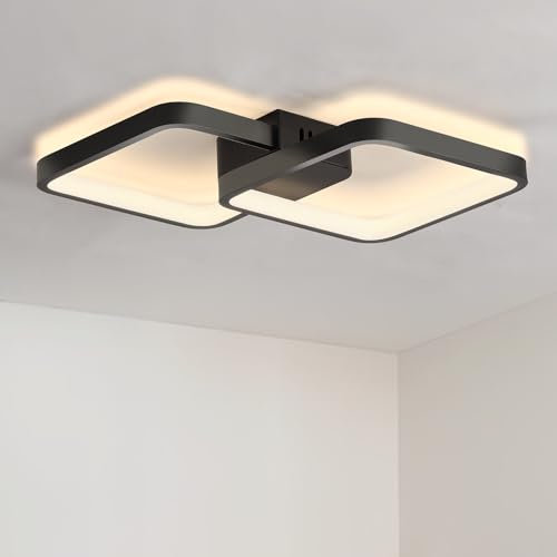 Sky angle LED-Deckenleuchte Unterputz-Kronleuchter Deckenlampe- Schwarz Moderne 3000 K Warmgelb Licht für Wohnzimmer Flure Schlafzimmer Küche & Arbeitszimmer (Schwarz, 3000K)