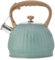 Whistling Kettle, 3.5L Stainless Steel Teakettle Teapot, Induction Stovetop Kettle, for Gas Stove or Induction Hob (Green)