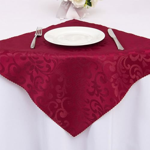 Anevous 12 Stück Jacquard Stoffservietten, 48x48cm Damast Servietten, Weich Waschbare Serviette, Wiederverwendbare Stoffservietten für Familienessen Hochzeiten Partys Restaurant Weihnachten,Weinrot