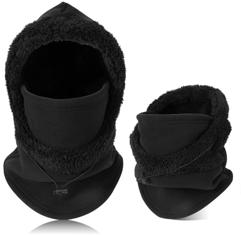 AYPOW Thermo Sturmhaube Winter, Winddichte Warme Sturmmaske, Plüsch Balaclava Skimaske Weicht Verstellbare Sturmhaube Motorrad Fahrrad Gesichtshaube kapuzenschal für Herren Damen Outdoor Skifahren