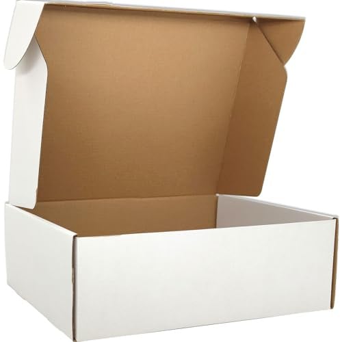 Cenoid Versandkartons Groß 300x230x100 mm Weiße Maxibrief Warensendung Karton Versandboxen Verpackungskartons Pakete für Versand (20 Stück)