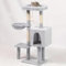Generic CaT Kletterturm, 108 cm großer Kätzchen-Kratzbaum für den Innenbereich, Katze, mehrstöckig, mit Plüsch-Kondo Pompons, große Plattform, CaT Möbel Kätzchen-Spielhaus, Dunkelgrau