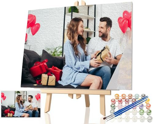 Pintura personalizada por números para adultos, kit personalizado de foto a arte, regalo para principiantes, decoración del hogar, retratos familiares y mascotas