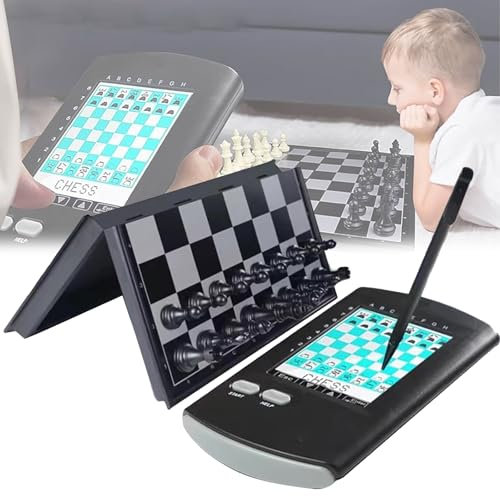 Tragbares elektronisches Schachspiel mit intelligentem Touch-basiertem Computer, faltbarem Brett und magnetischen Teilen für Einzelspieler, ideal für Anfänger und Enthusiasten
