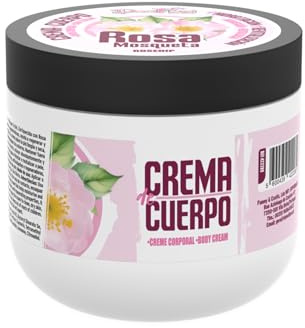 Dona Flora Hagebutten-Körpercreme – Unisex – 300 ml – regeneriert, spendet Feuchtigkeit und verbessert die Elastizität der Haut, Anti-Stress-Effekt, tägliche Verwendung bei trockener, reifer oder