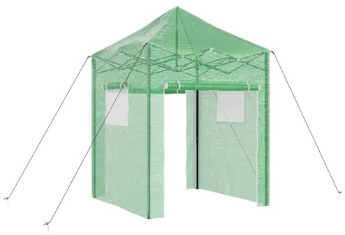 vidaXL Gewächshaus mit Pop-up-Rahmen Grün 200 x 200 x 300 cm Eisen