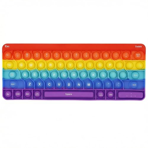 Mtbricey Pop Keyboard Fidget Toy - Silicone Push Bubble Sensory Toys for Kids and Adults Rainbow ADHD Autism Stress & Anxiety Relief Toy Squeeze Toddler Toy for Fun/Learning/Relaxation (Style B)