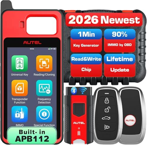 Autel MaxiIM KM100 (X) Programmateur Clé Voiture, Détection Fréquence | 2026 Antidémarrage Clé Voiture, Puce Lecture/Écriture/Clone, Simulation Transpondeur, IKEY Vierge Génération Clé Universelle