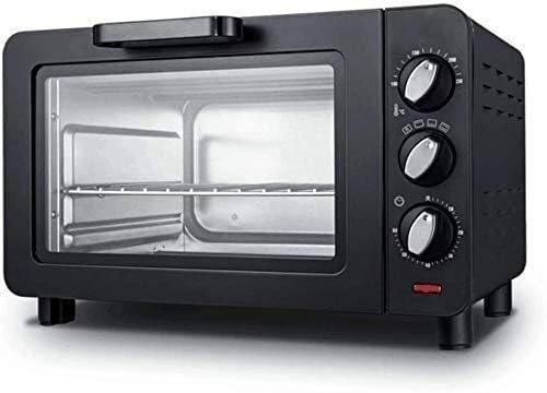 Toaster, Backofen, Mini-Ofen, Luftfritteuse, Herd und Grill, elektrischer, schwarz mit Timer, kleiner Ofen, Haushaltsbacken, 15-Liter-Elektroofen, Happy Life