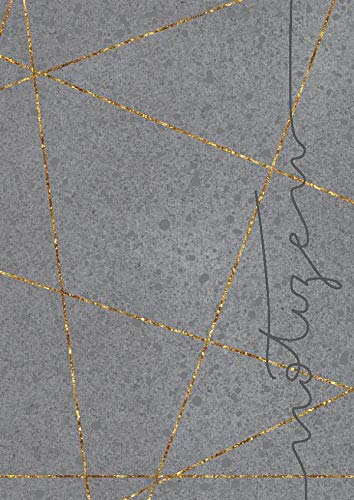 Notizen: Notizheft to go – 60 blanko Seiten - Größe ca. DIN A6 – gitter grau/gold