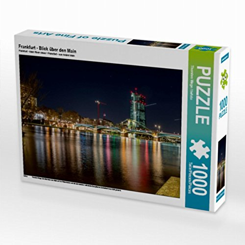 CALVENDO Puzzle Frankfurt - Blick über den Main 1000 Teile Lege-Größe 64 x 48 cm Foto-Puzzle Bild von twfoto