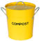 Yellow Metal Kitchen Compost Caddy - Composting Bin for Food Waste Recycling