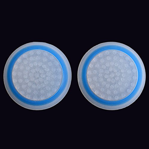 Tapa de silicona analógica para el pulgar para palanca de mando de repuesto para PS4, PS4, Pro, Slim, Xbox One, Xbox One S, Elite, Xbox 360, PS3, PS2, Wii U (blanco con azul)