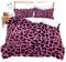 Loussiesd Leopardenmuster Bettwäsche Set Speck Muster Prairie Wild Tier Microfaser Bettbezug Set für Jungen Mädchen Pink Sexy Betten Set inkl.1 Bettbezug 135x200 cm und 1 Kissenbezüge 80x80 cm