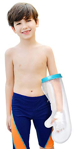 Fasola Gipsschutz Wasserdicht Arm Kind, Arm Duschschutz Kinder zum Arm, Hände, Handgelenke, Ellenbogen, Finger, Wunde, Wiederverwendbar Gips Wasserschutz Arm,19 inch