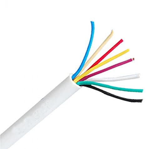 Pace 8 Core Burglar Intruder Security Alarm Cable 8C CCA Unshielded 100m Reel - White