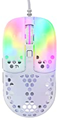Xtrfy MZ1, Ultraleichte Kabelgebundene Gaming-Maus, Pixart 3389 Sensor, Einzigartige Form für Optimales Zielen, Einstellbare RGB-Beleuchtung, White Rail Edition