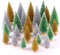 30 Stück Flaschenbürste Bäume Weihnachten, Rot Blau Gelb Miniatur Weihnachtsbaum, Mini Weihnachtsbaum 1,8/2,6/3,4/3,9 Zoll (beige/Gold/Grün)