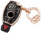 Koaudb Coque pour Porte-clés Mercedes, 3 Boutons en TPU Souple avec Porte-clés pour Mercedes Benz A B C E G R S M Class AMG Smart Key Fob Case Black Gold (R-Bz-3R-B)