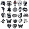 Pwsap 23 Stück Gothic Stil Schuhanhänger Charms, Schwarzer Totenkopf Schmetterling Kreuzen Schuhdekoration Anhänger für Clog Sandalen, Goth Punk EMO CLOG Schuh Charms Zubehör für Männer Frauen