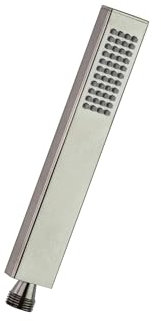 Ramon Soler - Ducha de Mano Rectangular de Latón Níquel Cepillado, 1 Función, Diseño Moderno, Ideal para Baño, Alta Durabilidad, Fácil Instalación, Acabado Elegante