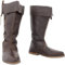 Stivali da Cavaliere medievali da Uomo Stivali Alti da Cavaliere Vintage da Pirata Stivali da Cowboy in Pelle PU, Accessori per Costumi Cosplay di Halloween,Marrone,42 EU