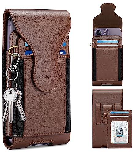 Handytasche Gürtel für iPhone 15/14/13/12/11 Pro Max, Plus, für Samsung Galaxy Note, Plus, FE, Modelle, für Google Pixel 7, Pro, Handy Gürteltasche Herren (XL-Braun)
