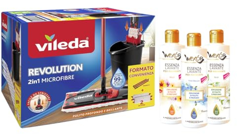 SET PULIZIA PAVIMENTI: Sistema Lavapavimenti Revolution Box 2in1 Microfibre + Essenza Lavante per Pavimenti Neroli/Ibiscus/Fresh Blossom 235 ml