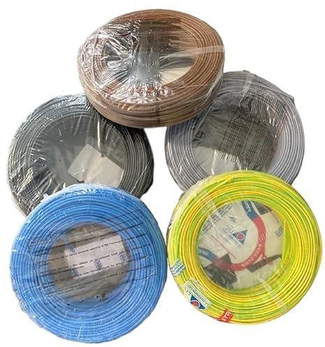 Cable eléctrico FS17, sección 4 mm², rollo de 20 m, amarillo, verde, negro, azul, marrón, gris (gris)