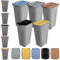 KADAX Juego de 5 cubos de basura de 30 l para separación de basura, cubo de basura de plástico con tapa abatible (Juego completo)