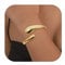 Kakonia Gold Armband für Damen - 14K Vergoldet Charm Armband, Öffnen Wasserfest Chunky Armreifen, Verdrehte Goldener Schmuck - Stil 2