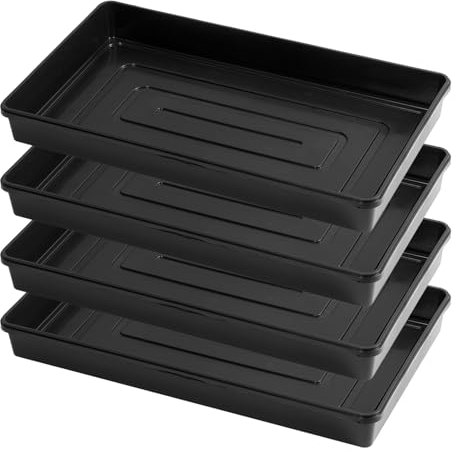Pullmer Gewächshaus-Wanne 55,5x31,5x6,5 cm, 4 Stück, Pflanzschale Kunststoff, Transportschale, Anzuchtschalen ohne Bodenlöcher - Ideal für Pflanzen, Anzuchten, Garten
