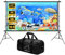 VenirCool TS1524C 150 Inch Projector Screen with Stand Portable Outdoor Movie Screen for Backyard 150 Inch Projection Screen with Stand Indoor & Outdoor Use