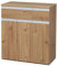 Iris Ohyama - Meuble de Tri Sélectif 3 Compartiments, 45 L, Design Moderne en Bois avec Tiroirs, Rangement pour Déchet Recyclable, Poubelle, pour Cuisine, Bureau, Salle de bain, Marron Clair, PKT-8670