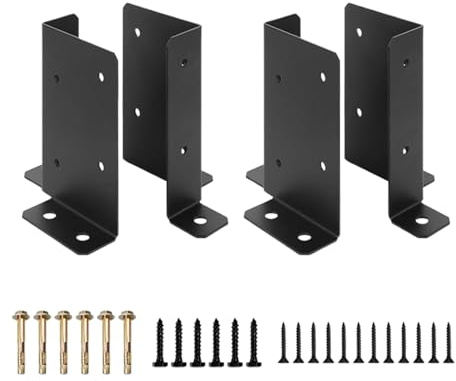 Support de base pour | Support pour palissade en bois Fixation fondation | Couverture résistante 4 pièces pour balustrades Tonnelle porche Patio boîtes aux lettres pergola