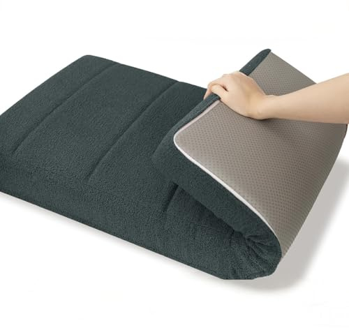 WLXFF Teddy-Samt-Bankkissen, waschbar und abnehmbar, weicher Teddy-Stoff, für Garten, Terrasse, langlebig, verschleißfest, Bankkissen für Komfort und Stil,Dark Gray,120x45cm