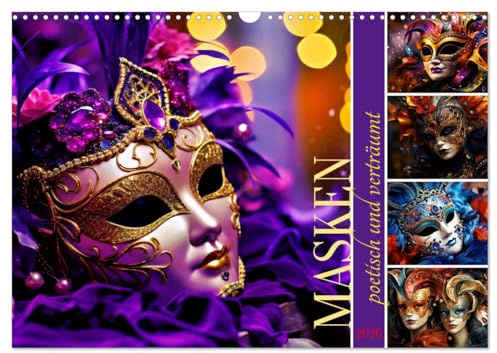 MASKEN - poetisch und verträumt (Wandkalender 2026 DIN A3 quer), CALVENDO Monatskalender: Tauchen Sie ein in eine Welt voller Zauber und Emotionen (CALVENDO Kunst)