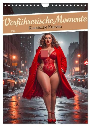 Verführerische Momente - Klassische Kurven (Wandkalender 2026 DIN A4 hoch), CALVENDO Monatskalender: Ein verführerischer Kalender, in dem füllige und ... und Stil präsentieren. (CALVENDO Erotik)