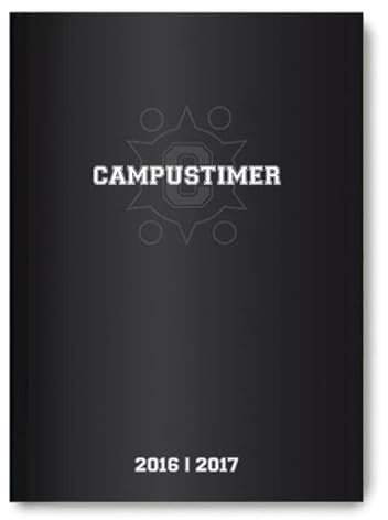 Campustimer Black - A5 Semesterplaner - Studentenkalender 2016/2017: Terminkalender. Kalendarium mit 1 Woche auf 2 Seiten