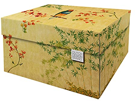 Dutch Design Brand Dekorative Aufbewahrungsboxen mit Deckel – Größe: 38,9 x 31,8 x 21,1 cm – FSC zertifizierter recycelbarer Karton (Druck: Japanische Blüte), Japanese Blossom