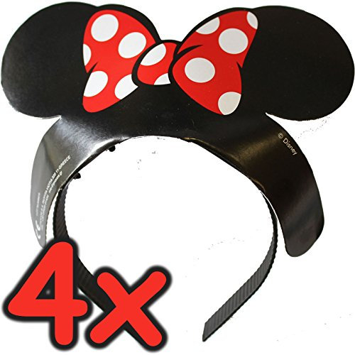 Disney PR88639 Haarreif mit Ohren und Schleife, mehrfarbig, 4 Stück