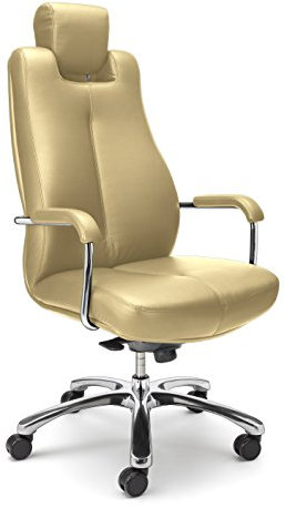 Nowy Styl Sonata-Xxl Chefdrehsessel, Lederimitat, Beige, 72.5 x 72.5 x 135 cm