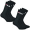 FILA 6 Paar Socken, Frottee Tennissocken mit Logobund, Unisex (2 x 3er Pack) (Schwarz, 35-38 (3-5 UK))