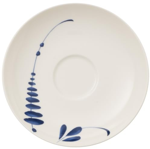 Villeroy & Boch Vieux Luxembourg Brindille Sous-Tasse, 14 cm, Porcelaine Premium, Blanc/Bleu